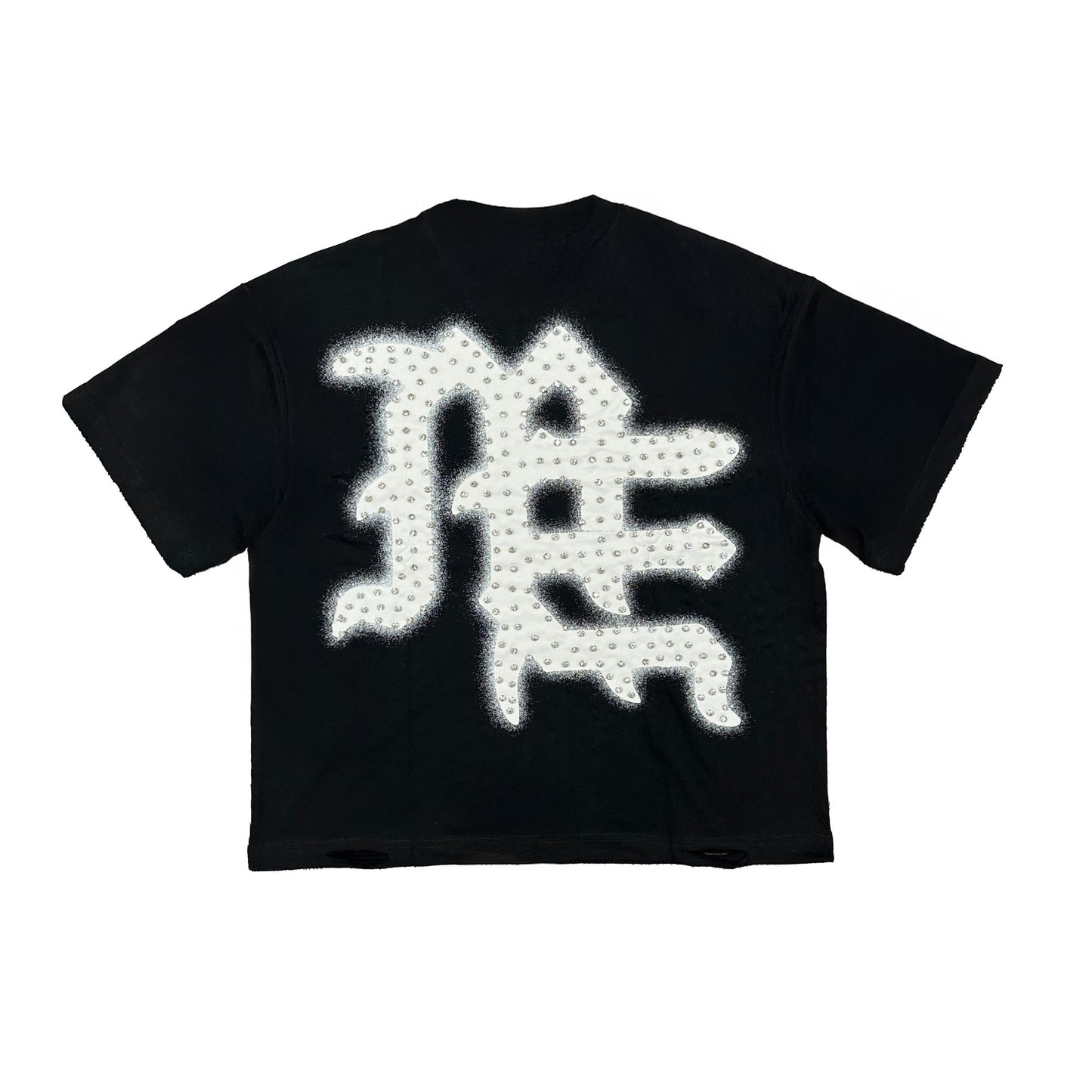 Mixed Emotion Brand Rhinestone End black Shirt