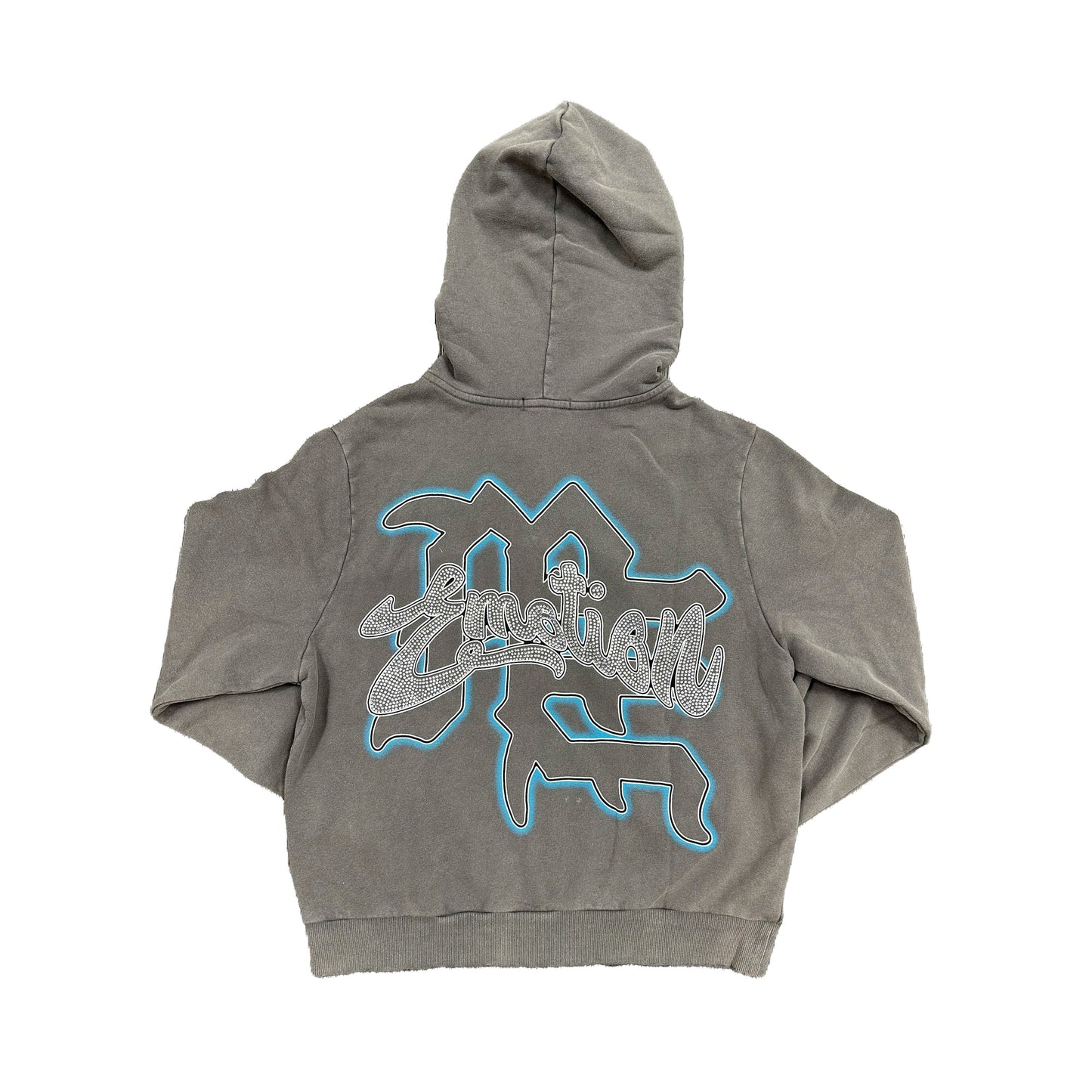 Mixed Emotion Brand Grey Rhinestone Hoodie
