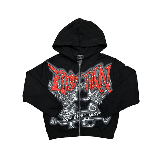 Mixed Emotion Brand Graffiti Black Hoodie