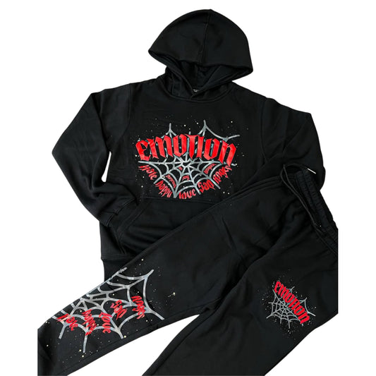 Mixed Emotion Black Spiderweb Tracksuit