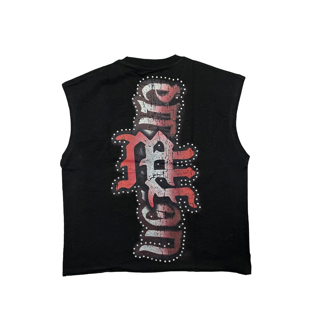 Mixed Emotion Brand Angel black Sleeveless Shirt